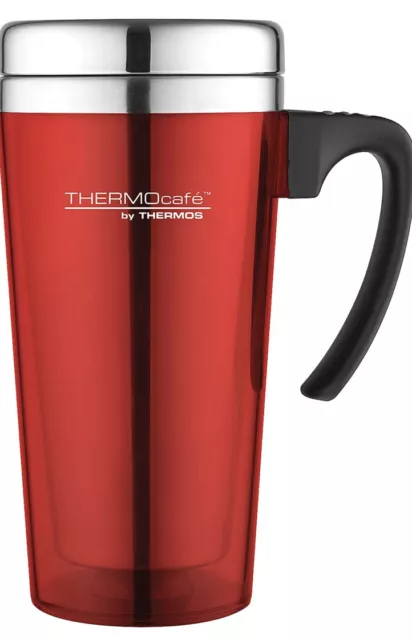 Genuine Thermos Zest Red Hot and Cold Stainless Steel Travel Mug 420ml (Shelf O)