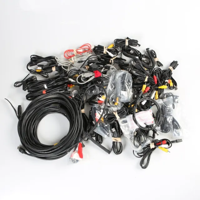 Lot of Assorted Brands Cables & Cords (USB/Micro-USB/AV/Charging)