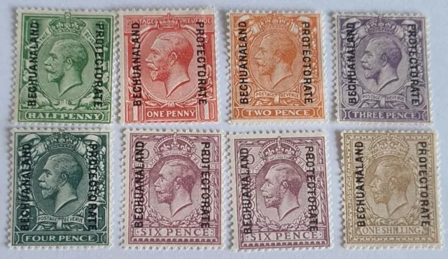 BECHUANALAND-1925-27  set Sg 91-98 - incl both 6d stamps - MLH A7