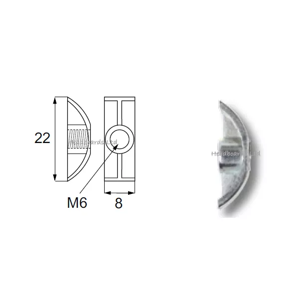 M6 x 100mm bed connector bolts with half moon nut, cot, cot bed, furniture 2