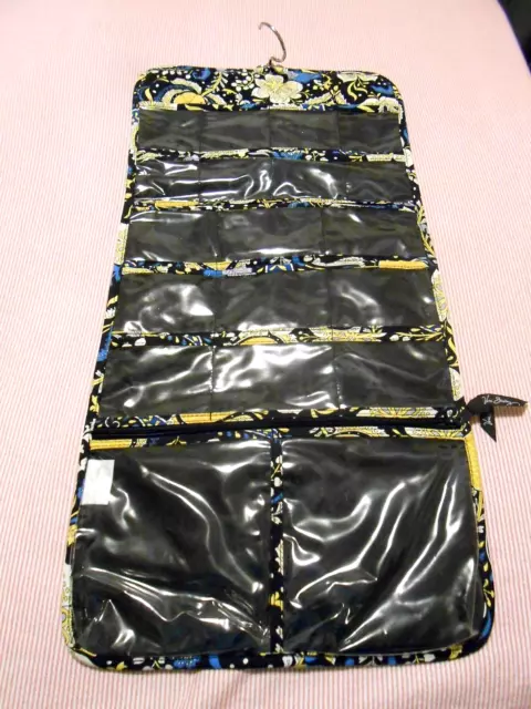 Vera Bradley Hanging Organizer Travel Jewelry Makeup Floral blue, black, yellow