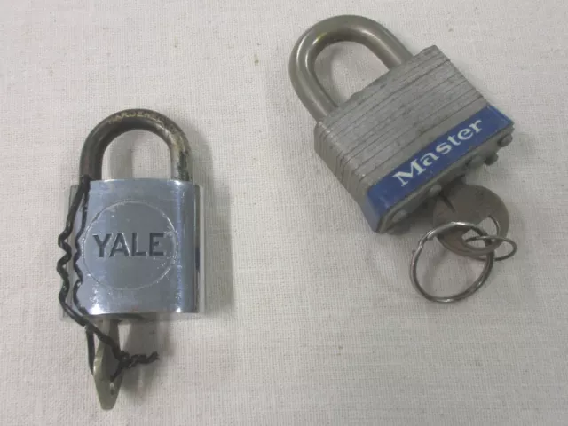 Lot Of Two Vintage Padlocks With Keys: Master And Yale