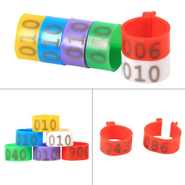 100X 16mm Clip On Leg Band Rings for Chickens Ducks Hens Poultry Large F*QU