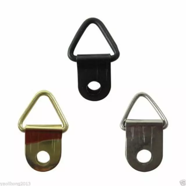 20pcs Golden Triangle D-Ring Hanging Picture oil Painting Mirror Frame  Hooks Hangers Triangle Photo Picture Frame Hooks