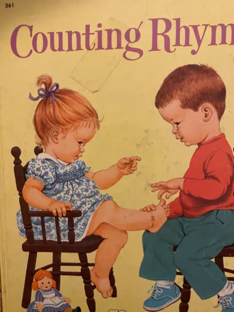 1960/1971 Counting Rhymes (vintage and worn book) Little Golden Book