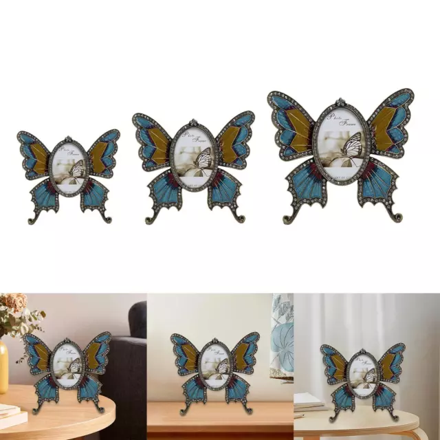 Vintage Photo Frame Butterfly Picture Display Holder for Wedding Bedroom