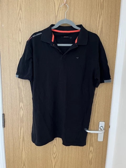 Polo da uomo Team McLaren nera 100% cotone taglia XL Formula 1 guida