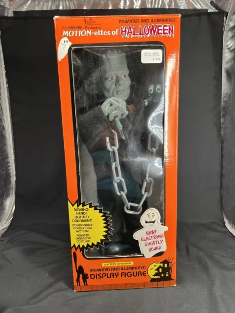 Vintage Animated Frankenstein 17" Figure Doll Telco 1989 Halloween Horror Read