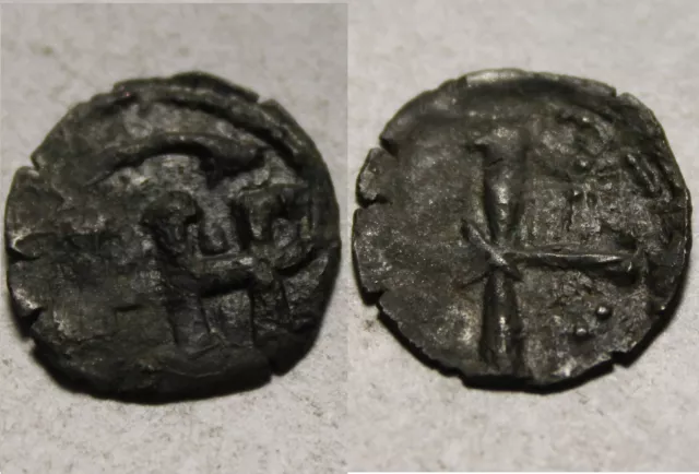 Rare Genuine Crusader era coin 10 century AD Cross HP monogram