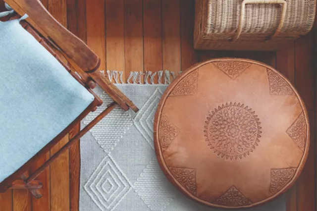 pouf marocain en cuir