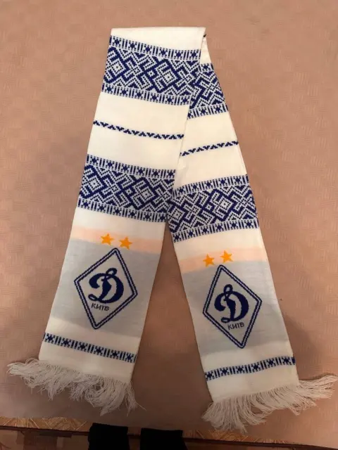 Football scarf  Dinamo Kyiv (Kiev), Ukraine,  soccer scarves Dynamo Kyiv