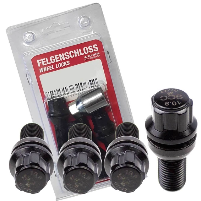Vis De Roue TORX C CARBONADO – Lot De 10, M12x1,25 28 Mm, Coniques, Classe 10.9, Antivol - 7