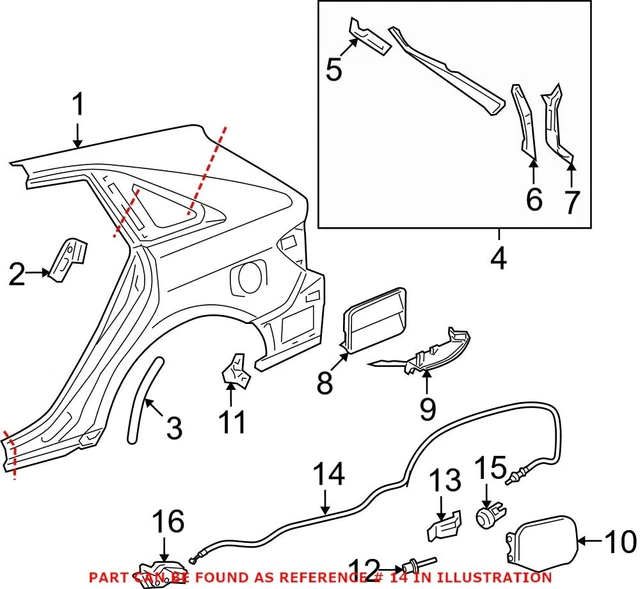 GENUINE OEM REAR Fuel Filler Door Release Cable For Toyota 770350T010