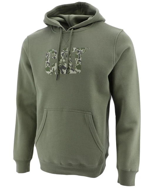 Caterpillar Mens Foundation Logo-Print Ho Olive Green L DARK GREEN Size LARGE