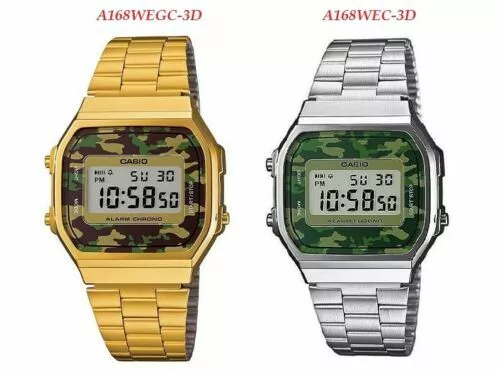 CASIO A168WEC-3D & A168WEGC-3D Retro Camouflage Watch