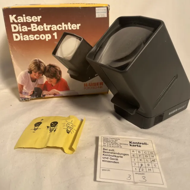 Kaiser Dia-Betrachter Diascop 1 2x Slide Viewer w/ Original Box Made in Germany