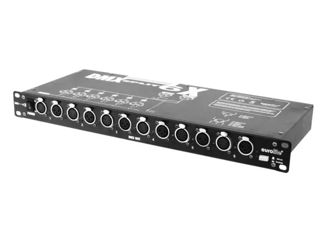 19" Eurolite Split 6X DMX Splitter Distributeur 3 pôles. 5 pôles. XLR entrée sortie 3