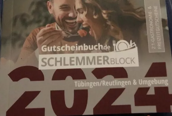 Gutscheinbuch Schlemmerblock 2024 Tübingen/Reutlingen & Umgeb. Mit Mobile Code