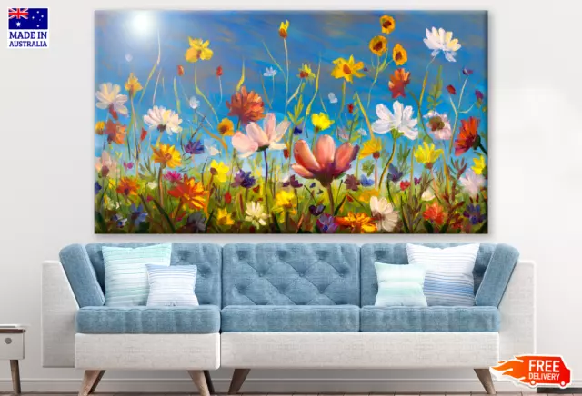 Flowers Watercolor Painting Wall Canvas Home Decor Australian Made Quality