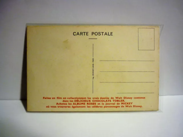 Carte postale publicitaire Tobler  walt  Disney 2