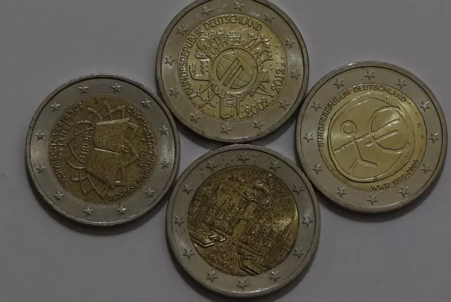 🧭 🇩🇪 Germany 2 Euro - 4 Commemorative Coins B56 #29