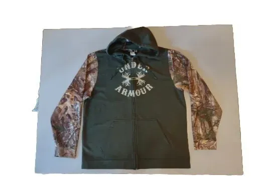 UNDER ARMOUR CAMOUFLAGE Fleece Lined Full Zip Up Hoodie Jacket Sz XL ...