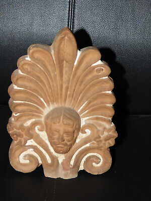 Vintage Antefix Akrokeramo Greek Ceramic Terracotta Zeus