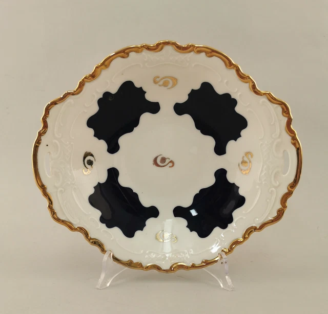 99840736 Porcelana Gebäck-teller Cuenco Cobalto Borde Dorado Thüringen