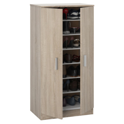 Habitdesign Scarpiera 2 Ante E 6 Ripiani 55x36x108 In Legno Kit Armadio Portascarpe A Parete 