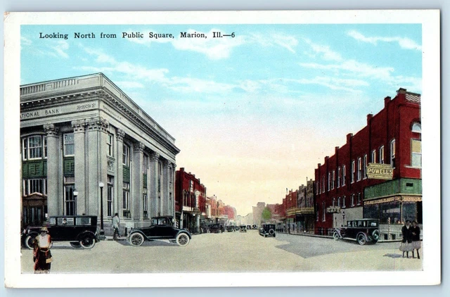 Postcard Marion Illinois The watch north public square external building C1920