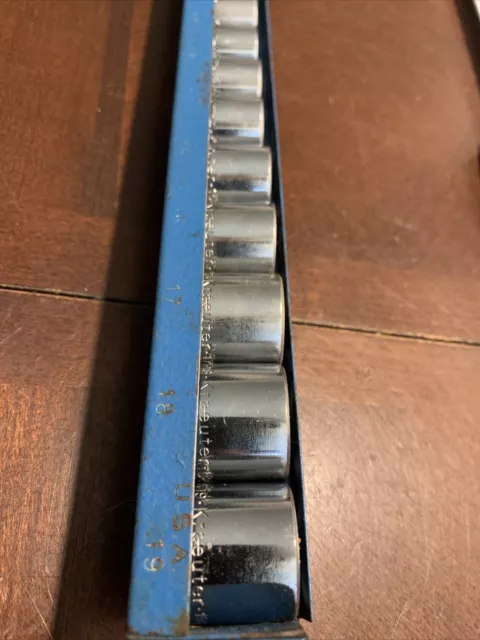Kraeuter Tools USA Metric 3/8 Drive Socket Set shallow short 7-19mm 6 point tray