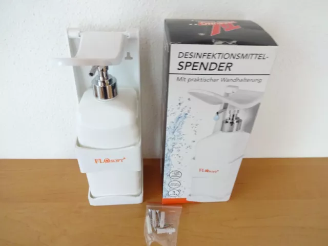 SEIFEN-SPENDER 1 Liter NEU WEISS WAND-MONTAGE STAND