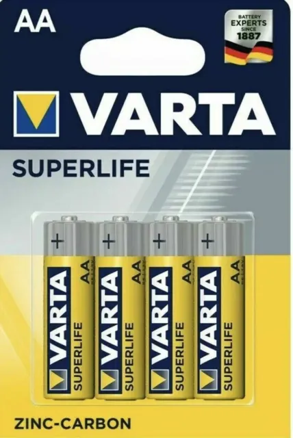 4 X Varta Batterie Superlife Aa R6 1,5 V Zinc-Carbon Mignon Stilo 2006