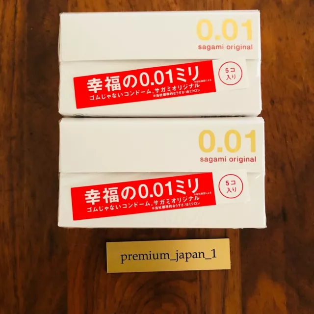 Sagami Original 001 5 Pcs Ultra Thin Condoms 0.01mm (2boxes) New