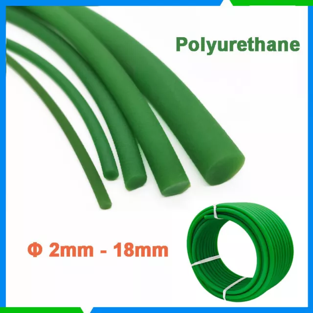Round Polyurethane Drive Belting PU Conveyor Belts Strip 2mm-18mm Diameter Green