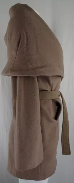 Tahari Marla Women's Brown Oversized Shawl Collar Belted Wrap Coat 3