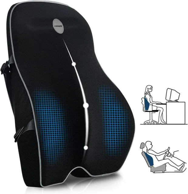 Lumbar Support Pillow Car Home Office Seat Foam Cushion Back Chair Breathable...