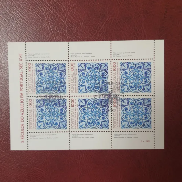 Briefmarken Portugal 1982, Mi 1582 als Kleinbogen, Azulejos (VIII), gestempelt