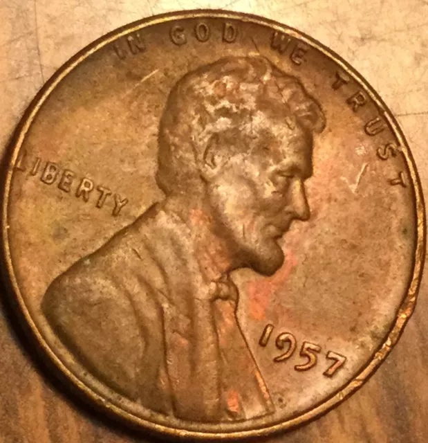 1957 Usa Lincoln Wheat One Cent Penny Coin