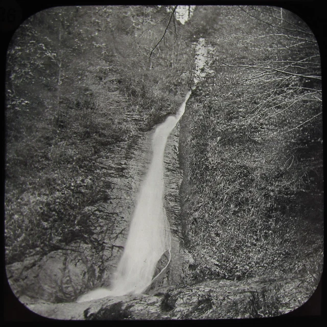 Glass Magic Lantern Slide LYDFORD WATERFALL C1890 VICTORIAN  PHOTO DEVON