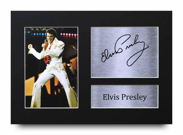 Elvis Presley Signed A4 Framed Printed Autograph Poster Print Music Gift