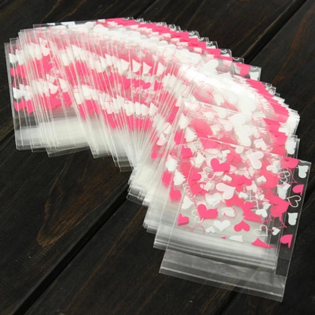 200 Pcs Resealable Cellophane Bags Self Adhesive Cookie Cello Bags Lov...