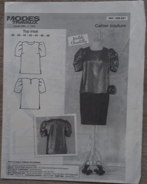Patron De Couture TOP NOUÉ Femme - Magazine Modes & Travaux Mars 2023 - Tailles 36 à 48 - Neuf
