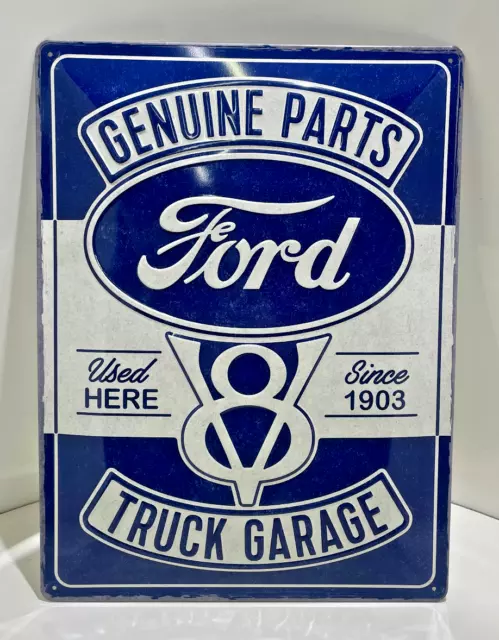 Ford Targa di Latta " V8 Camion Garage " Retro Storico Scudo Logo