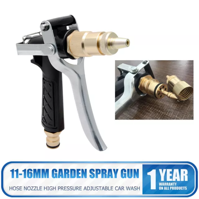 Garden Watering Hose Spray Gun Pistol Grip Trigger Brass Nozzle Sprinkler New