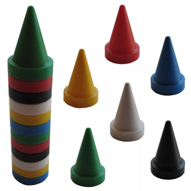 Stapelbare Spielfiguren DDR Replika Hütchen, Hut auf Hut, Stapelbare Spielsteine
