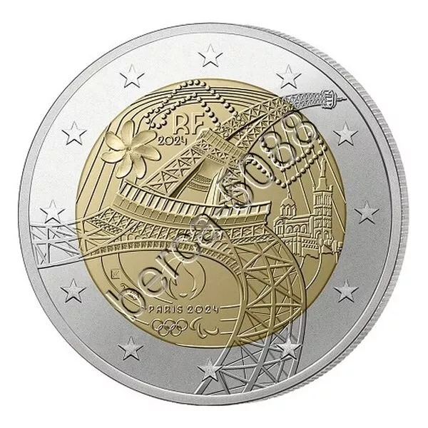 2 EURO FRANCE 2024 / La Tour Eiffel / Prevente * Neuve De Rouleau EUR 4