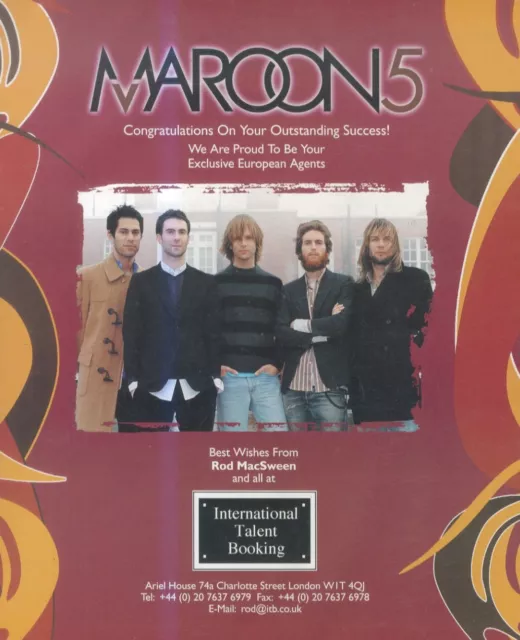 Hfbk36 Advert/Picture 13X11 Congratulations To Maroon 5