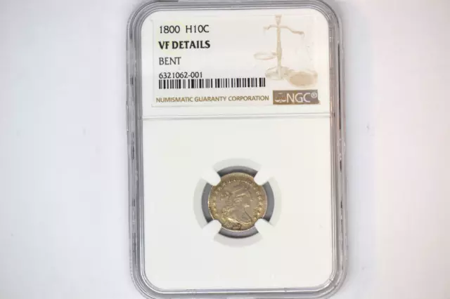 1800 Draped Bust Half Dime- NGC VF Details.  Bent.  Coins looks full XF!!