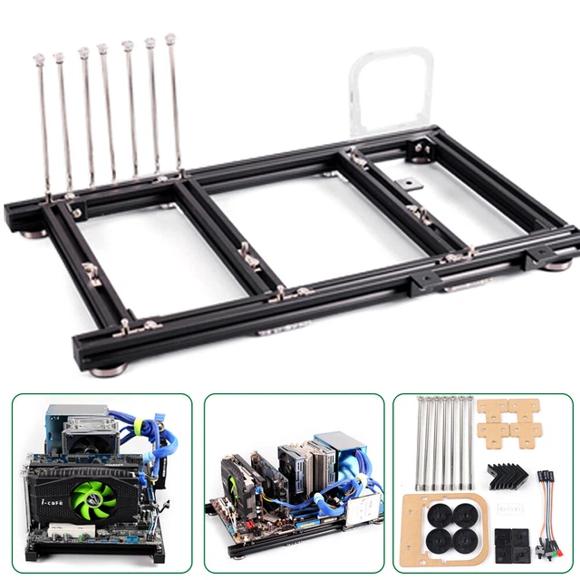 ITX/MATX/ATX MOTHERBOARD TEST Bench Open Air Frame Computer Case Alu